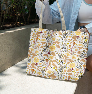 Image of tote bag with floral pattern