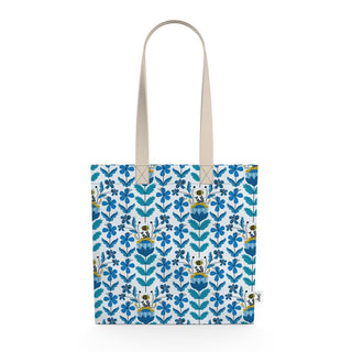 Bees Love Flowers Organic Cotton Tote Bag