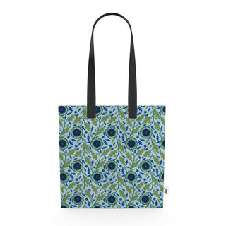 Extravagant Blossoms Blue Organic Cotton Tote Bag