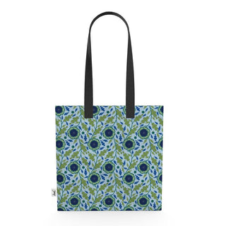 Extravagant Blossoms Blue Organic Cotton Tote Bag