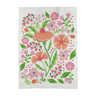 Sunny Flower Garden Spring Cotton Tea Towel