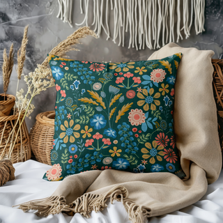 Abundant Garden Cotton Linen Pillow Cover