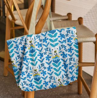Bees Love Flowers Organic Cotton Tote Bag