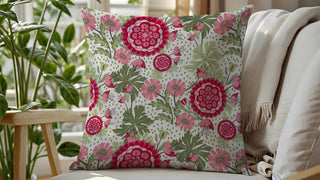 Bohemian Blossoms Cotton Linen Pillow Cover