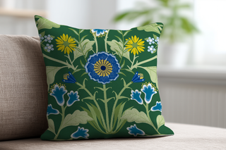 Carefree Flower Garden Cotton Linen Pillow Cover
