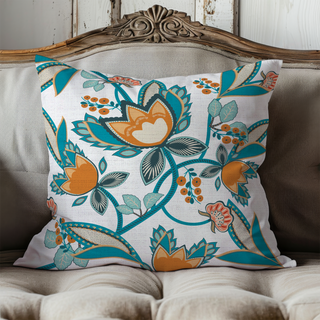 Dora Blooms Cotton Linen Pillow Cover