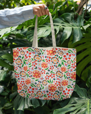 Mystery Garden Bright Organic Cotton Tote Bag