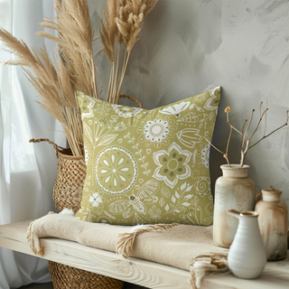 Simplicity Gold Cotton Linen Pillow Cover