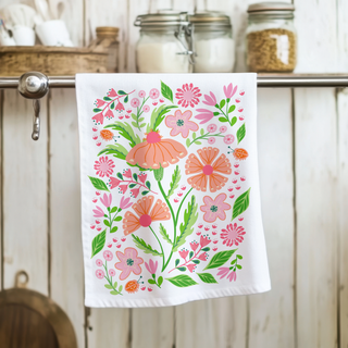 Sunny Flower Garden Spring Cotton Tea Towel