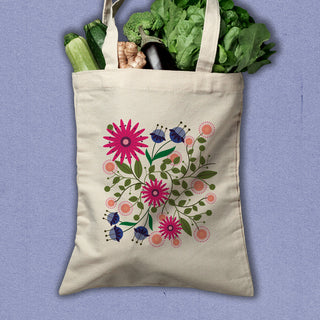 Wildflower Bouquet Hemp Market Tote