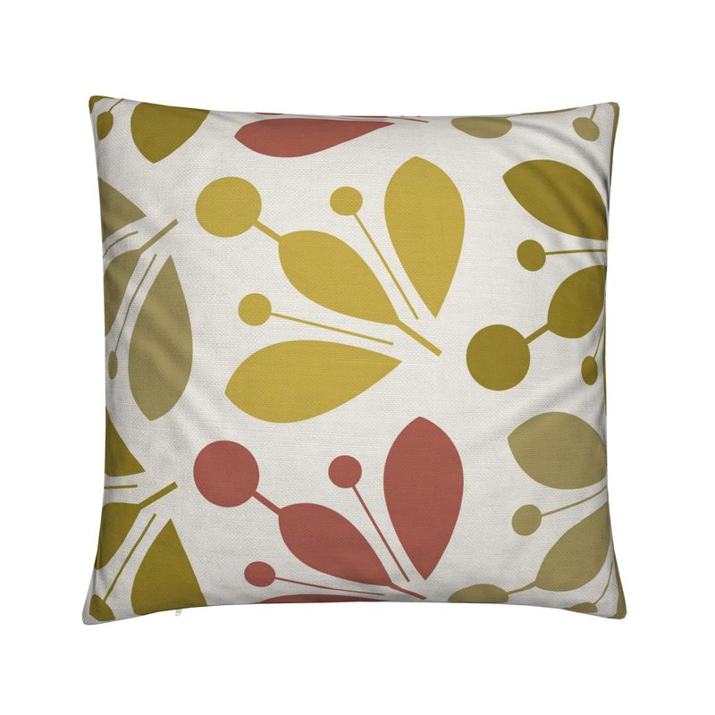 Ilaria Gold and Rust Cotton Linen Pillow Cover