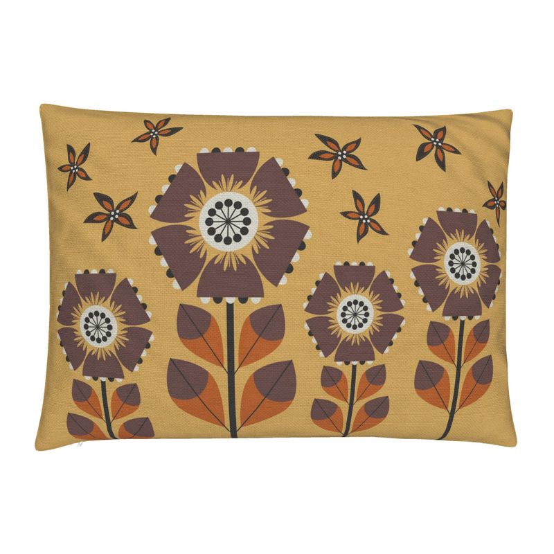 Carmella Gold Cotton Linen Lumbar Pillow Cover