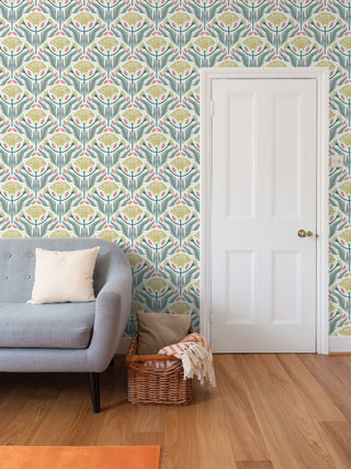 Block Print Garden Gold Wallpaper