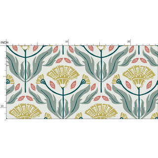 Block Print Garden Gold Wallpaper
