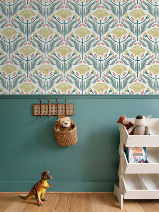 Block Print Garden Gold Wallpaper