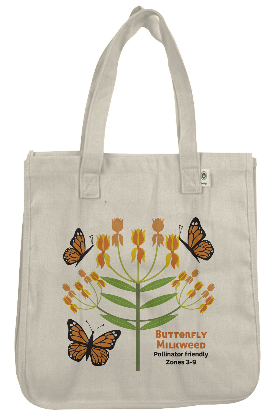 Butterfly Milkweed and Monarchs Hemp Tote