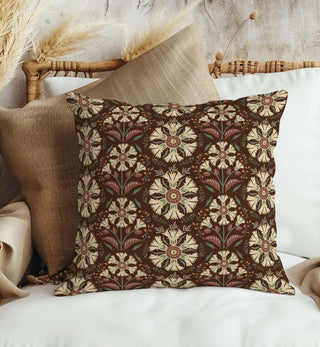 Block Print Blooms Cotton Linen Pillow Cover