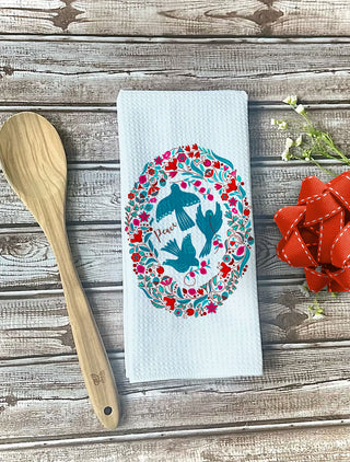 Peace Doves Cotton Tea Towel